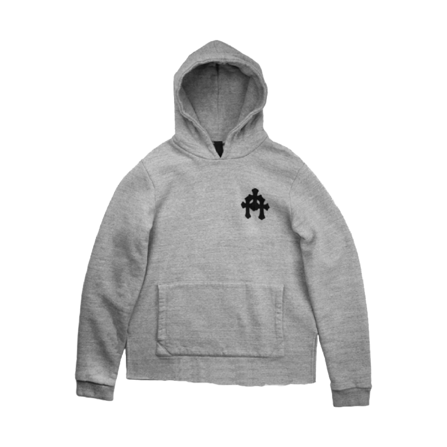 authentic chrome hearts aw19 patchwork hoodie - premium designer jewelry front view