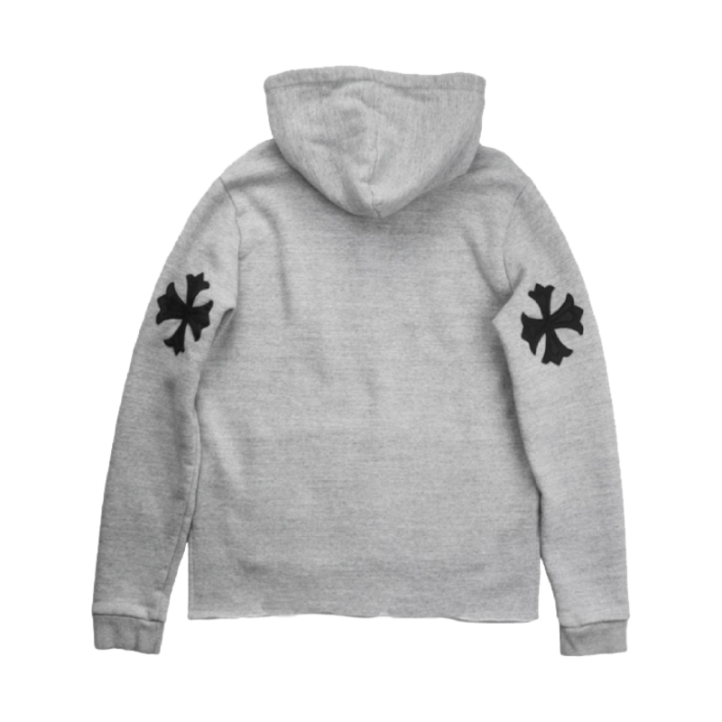 authentic chrome hearts aw19 patchwork hoodie - premium designer jewelry front view