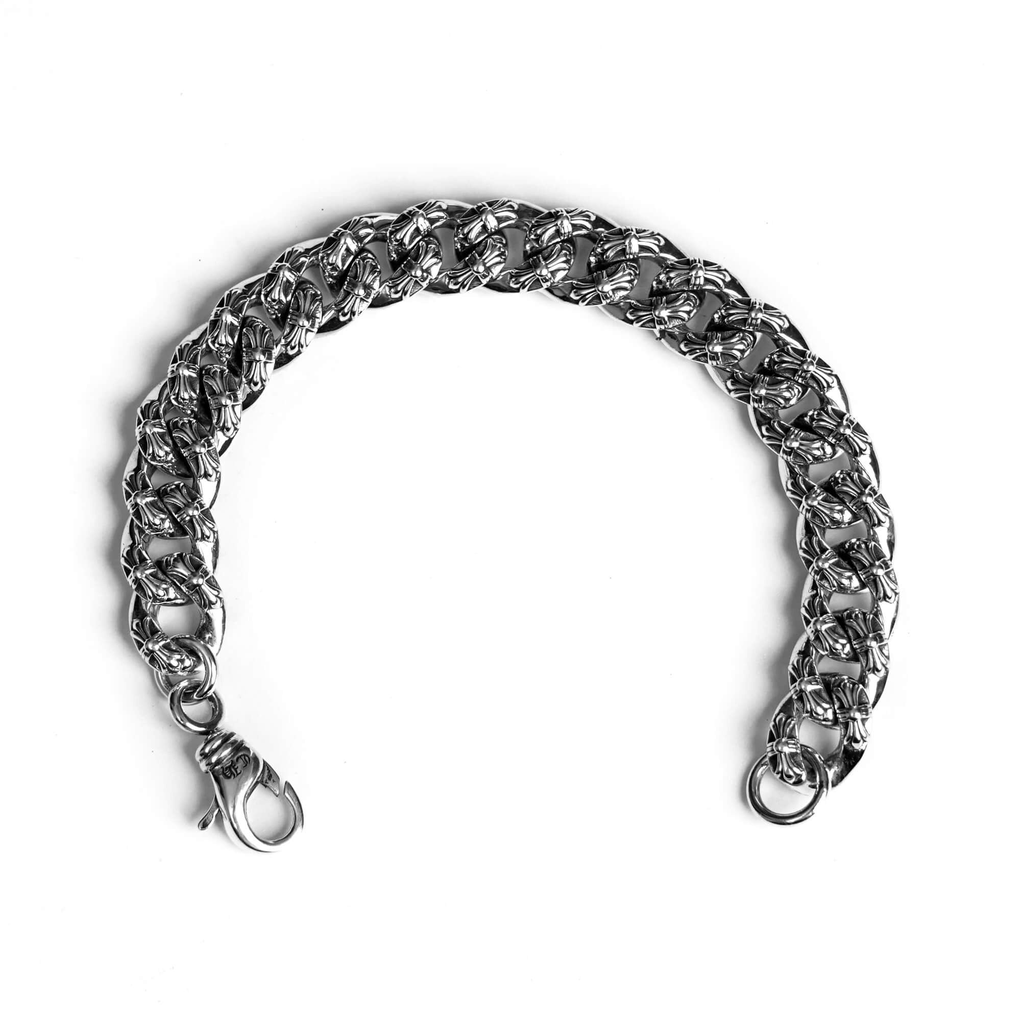 authentic chrome hearts babyfat fancy chain clip bracelet - premium designer jewelry front view