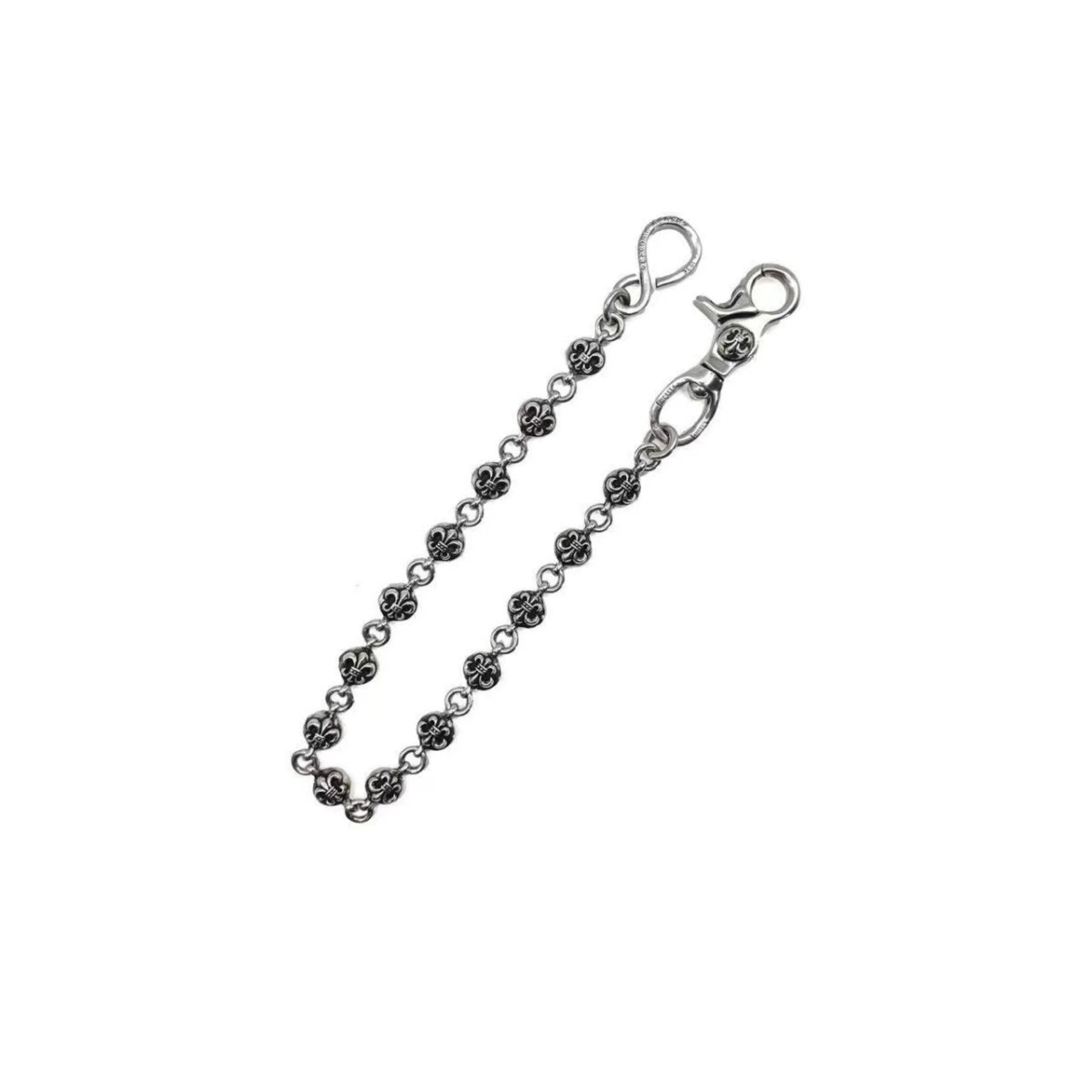 authentic chrome hearts barrel wallet chain - premium designer jewelry front view