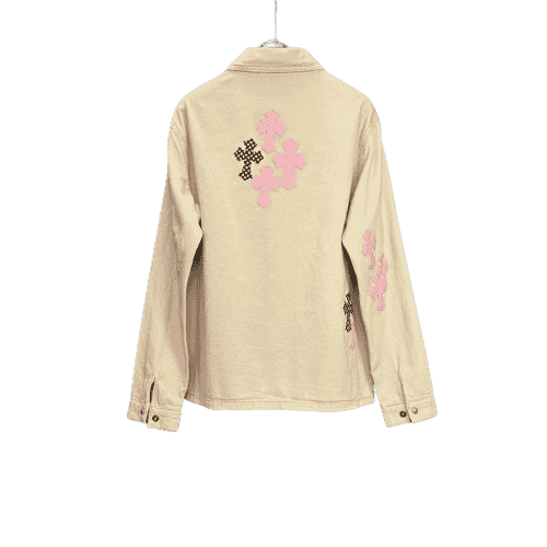 authentic chrome hearts beige long sleeve - premium designer jewelry front view