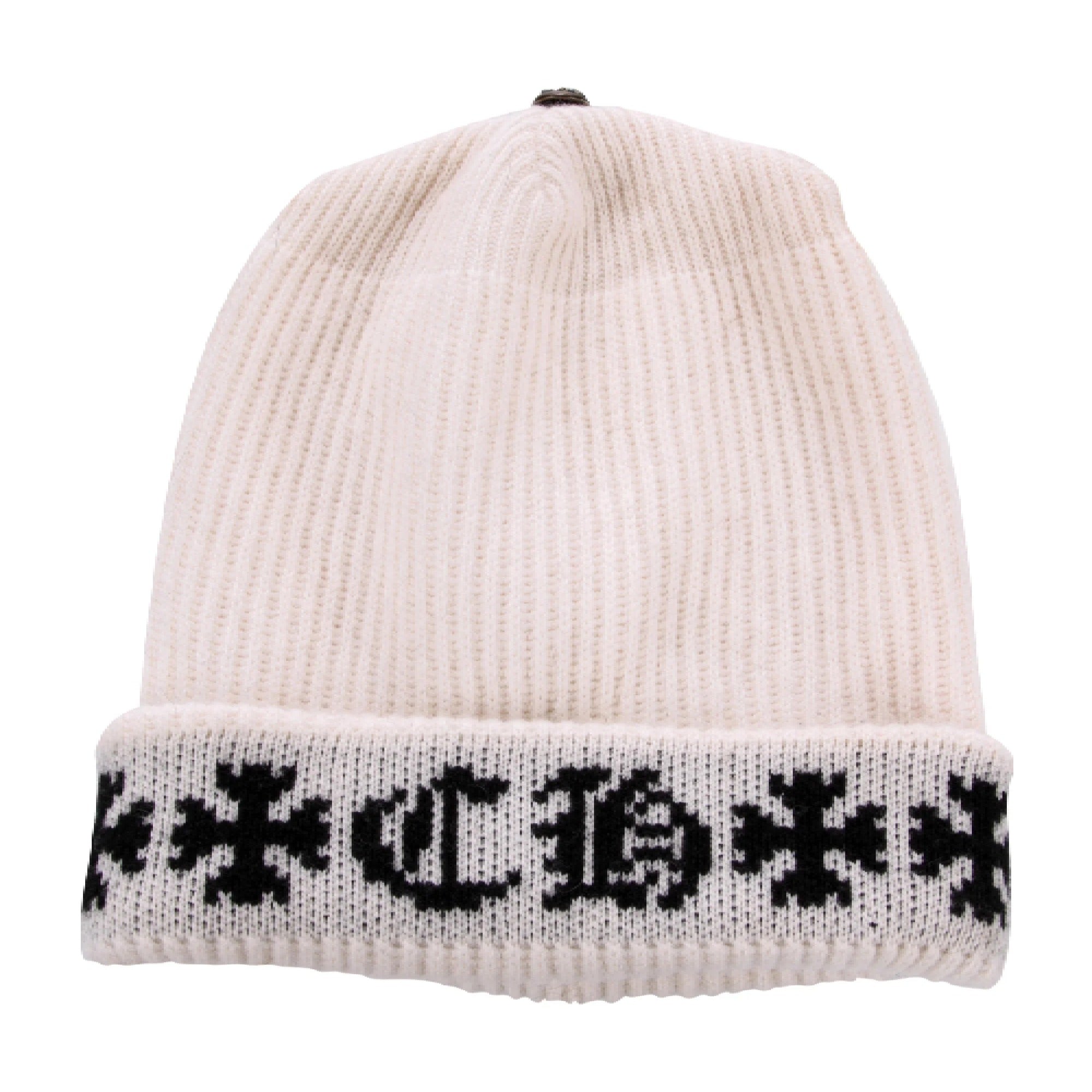 authentic chrome hearts big daddy cashmere beanie – pink - premium designer jewelry front view