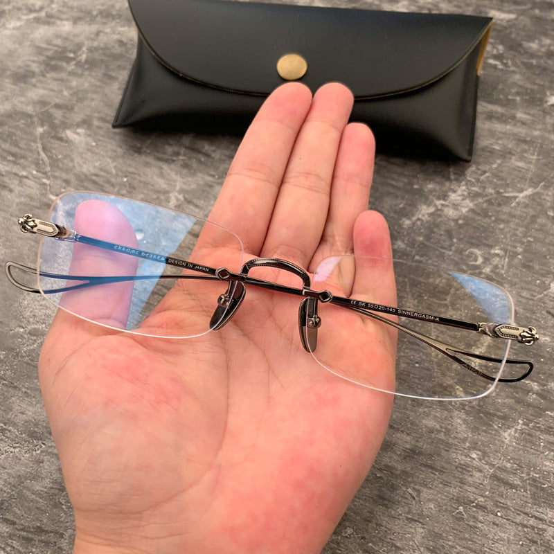 Chrome Hearts Black Rimeless Slim Glasses - Chrome Hearts