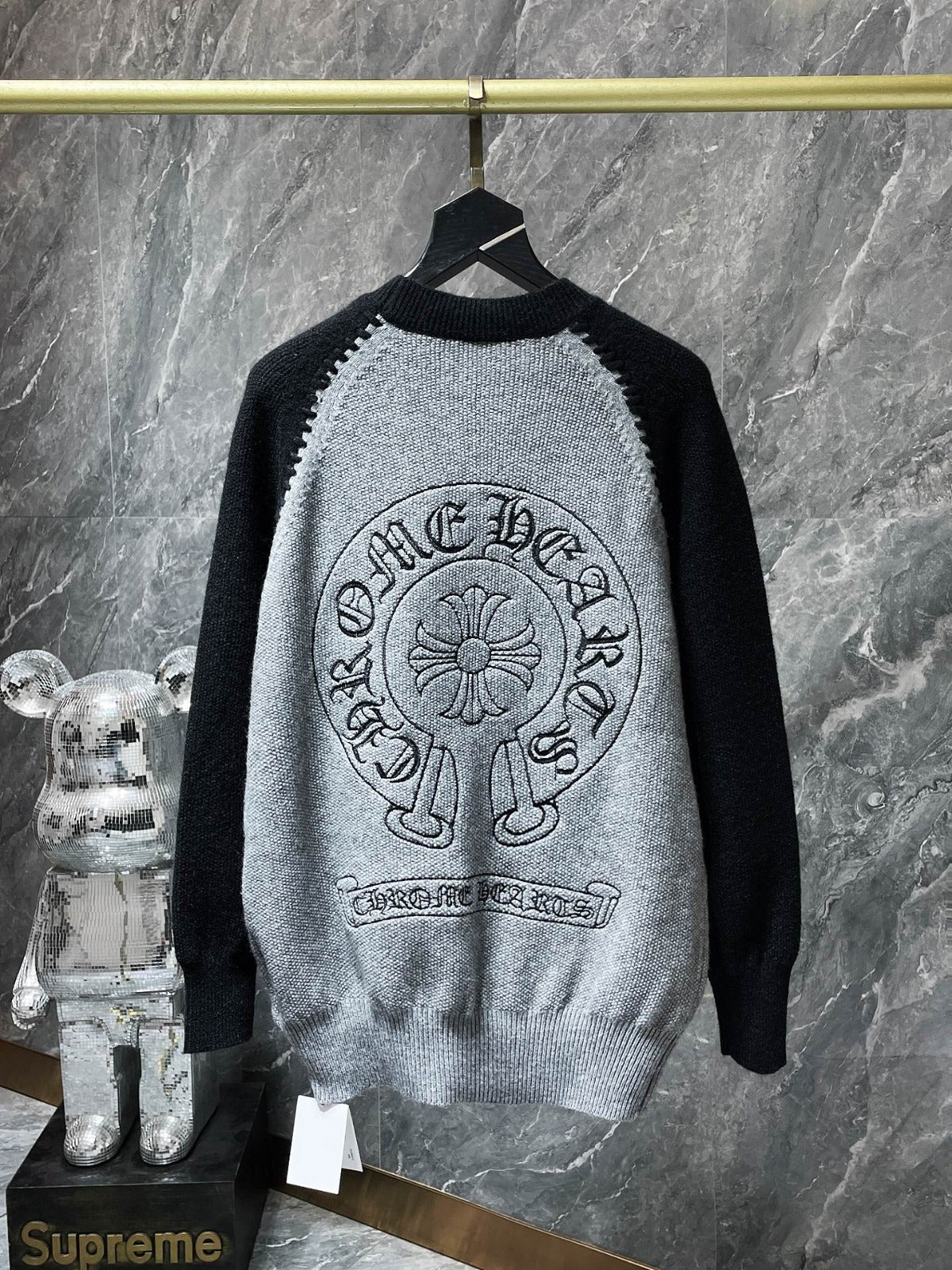 Chrome Hearts Black and Gray HorseShoe Logo Sweatshirt - Chrome Hearts