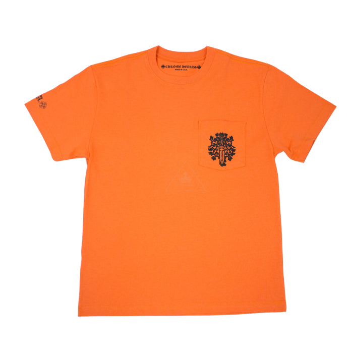 authentic chrome hearts boost t-shirt – orange - premium designer jewelry front view