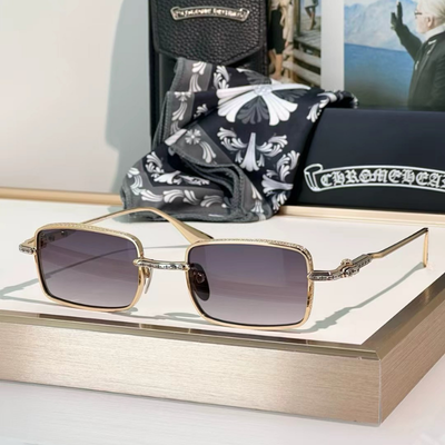 authentic chrome hearts buckle rider sunglasses - premium designer jewelry front view