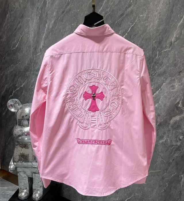 authentic chrome hearts casual t-shirt pink - premium designer jewelry front view