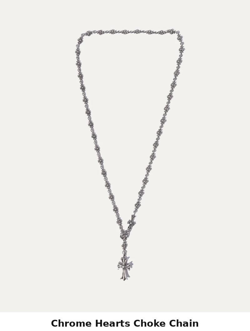 authentic chrome hearts choke chain - premium designer jewelry front view