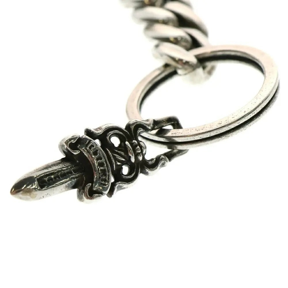 authentic chrome hearts classic link keychain - premium designer jewelry front view