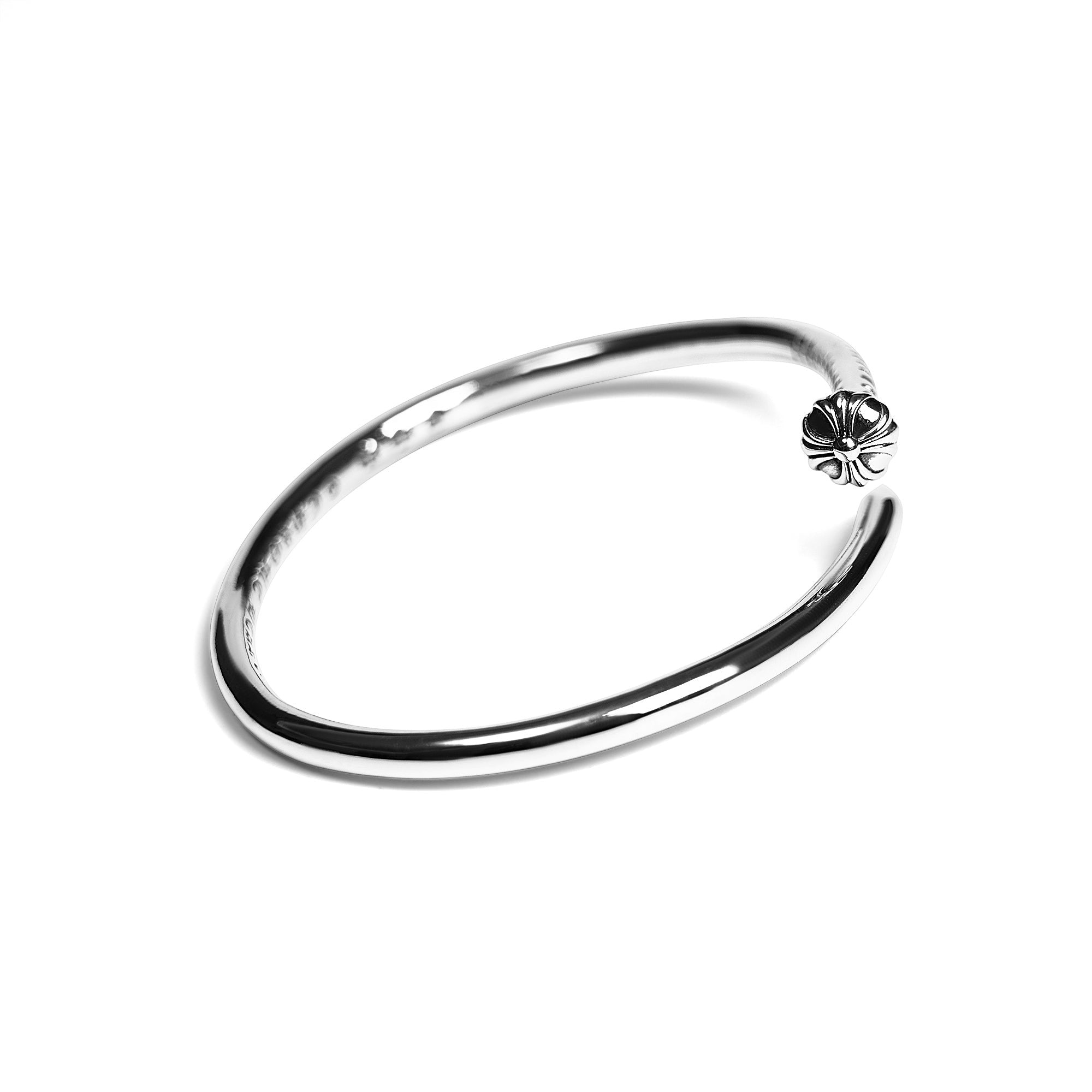 authentic chrome hearts crossball nail bangle - premium designer jewelry front view