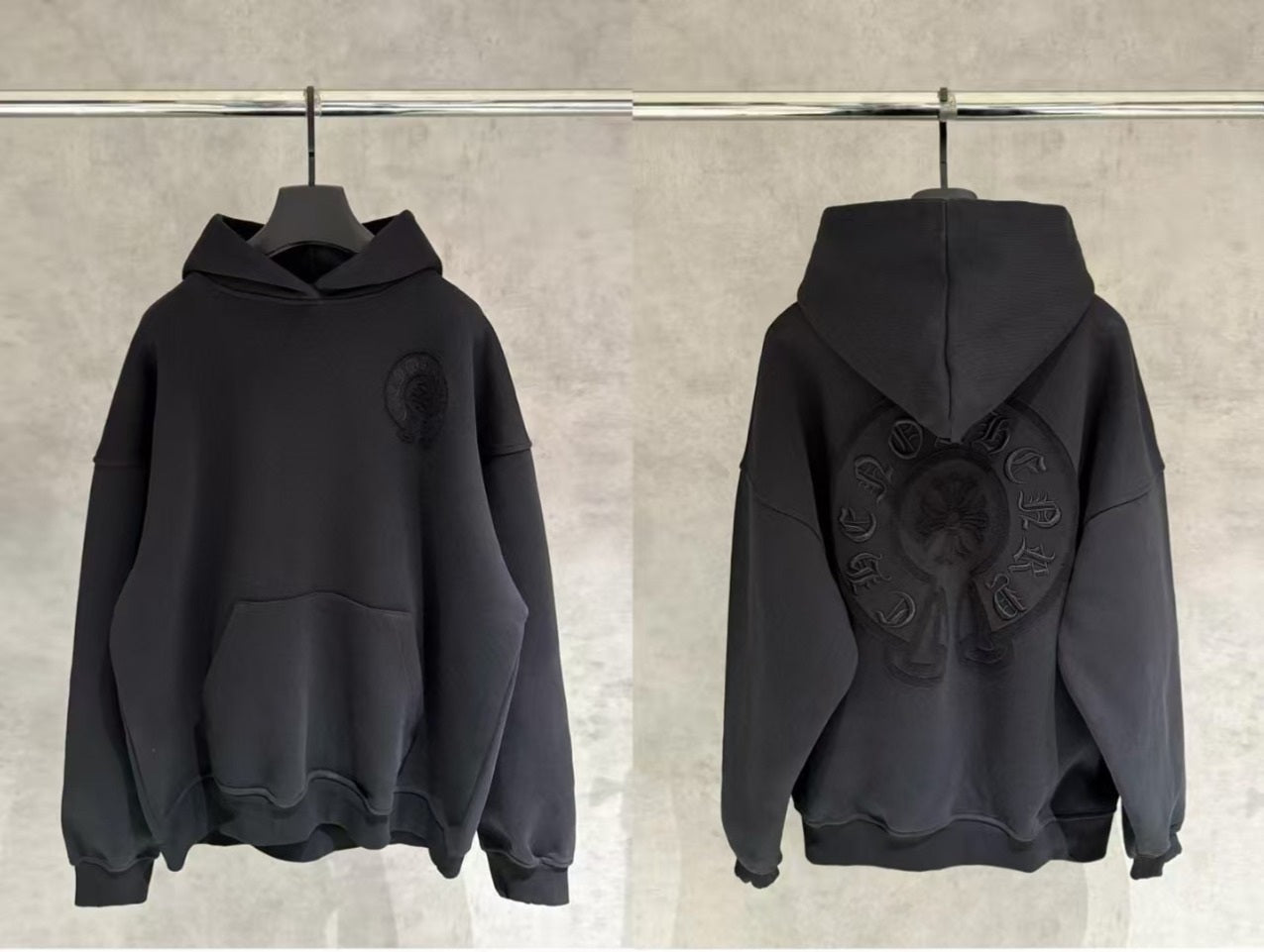 Chrome Hearts Embroidery Black Hoodie - Chrome Hearts