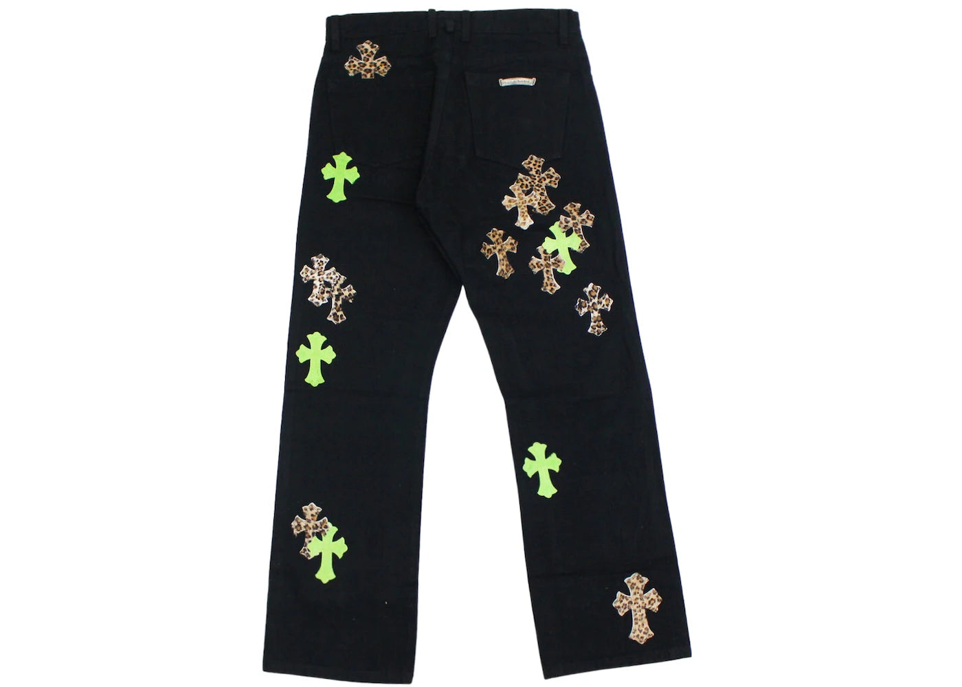 authentic ch leather patches jeans - premium designer jewelry front view