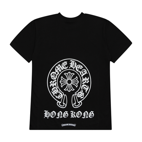 authentic chrome hearts hong kong horseshoe pocket tee – black - premium designer jewelry front view