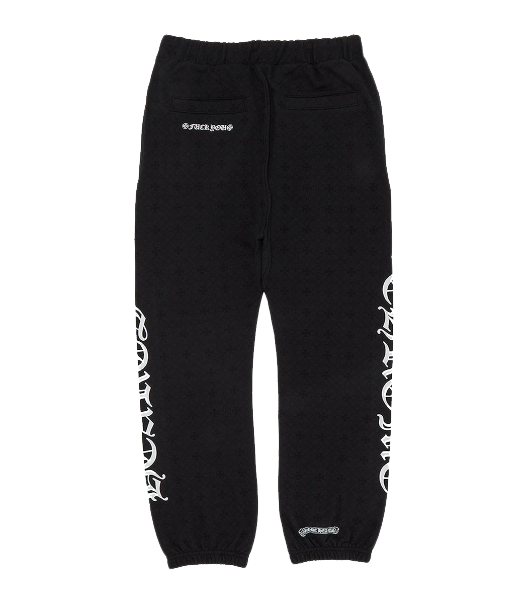 authentic chrome hearts horse shoe logo sweatpants - premium designer jewelry front view