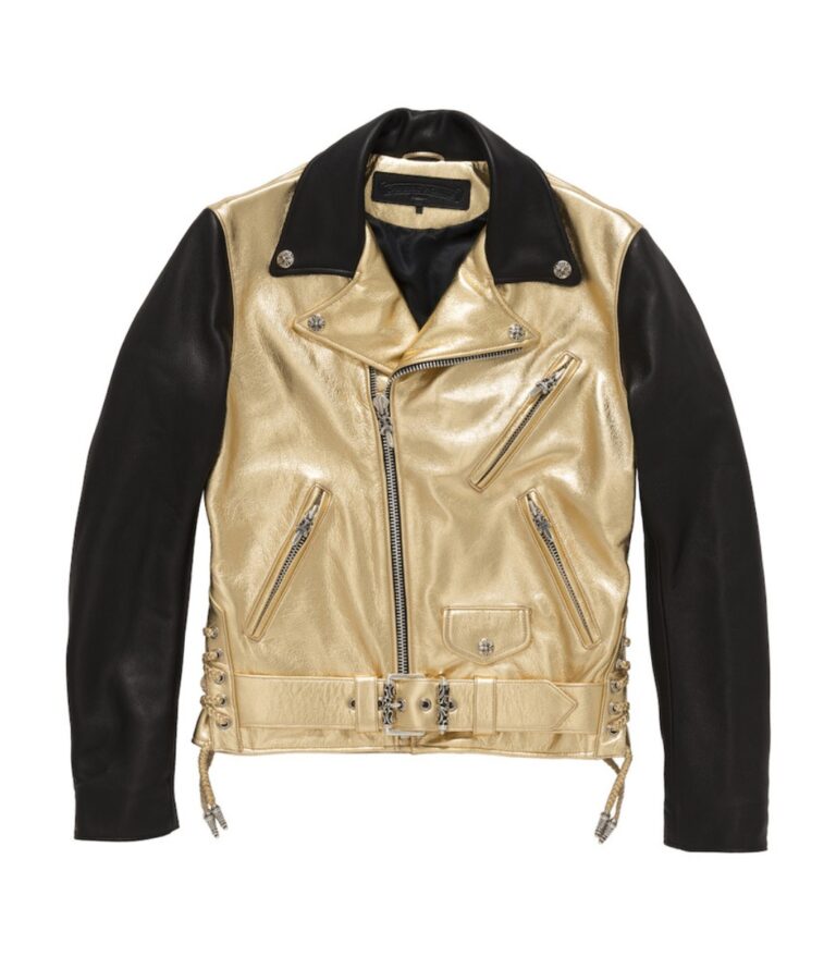 authentic chrome hearts jacket black & dover street market ginza - premium designer jewelry front view