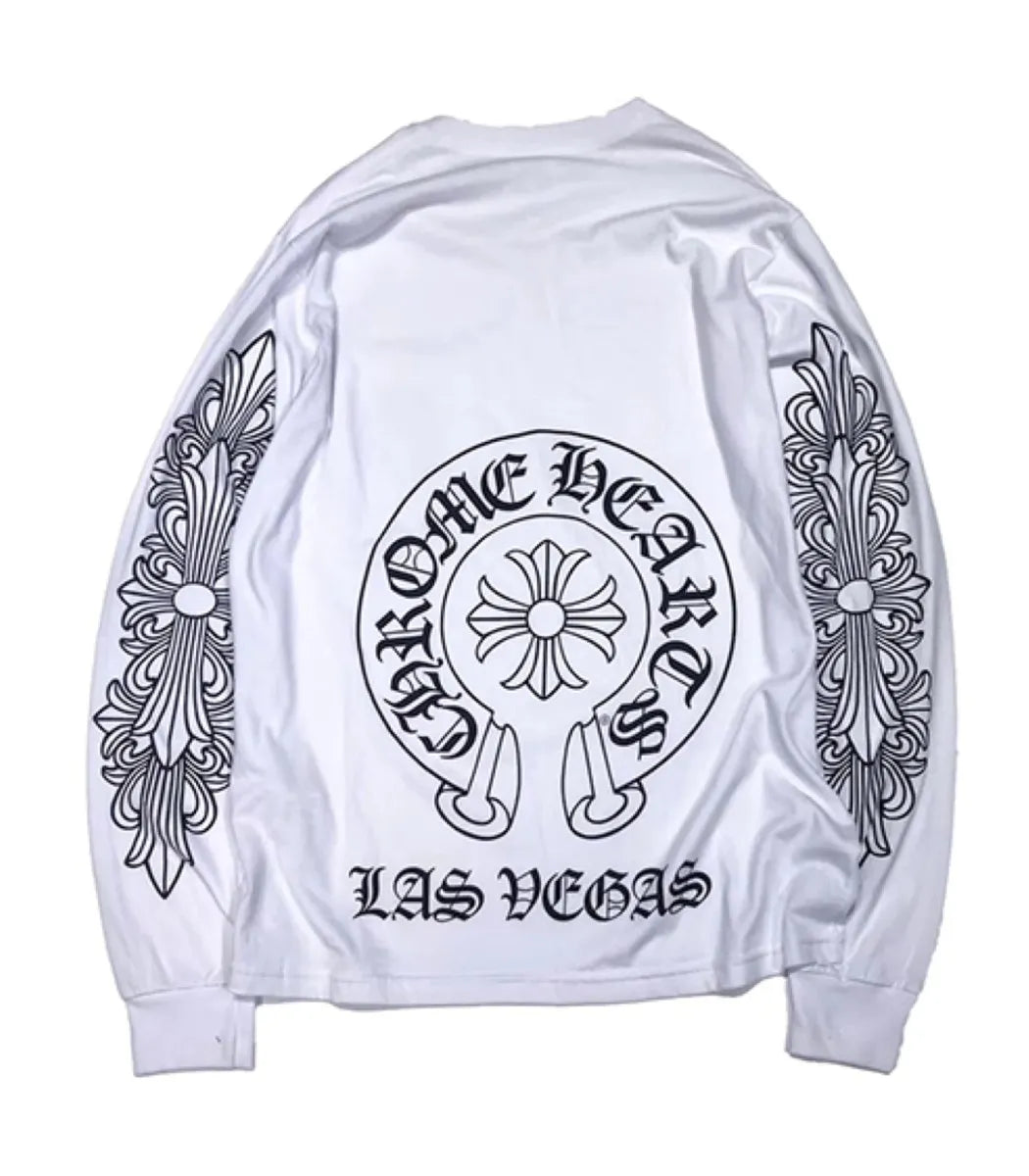 authentic chrome hearts las vegas exclusive long sleeve - premium designer jewelry front view