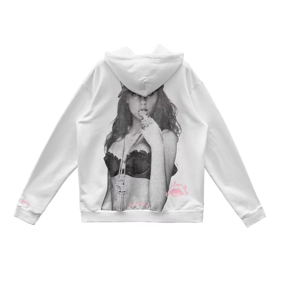 Chrome Hearts Laurie Lynn Stark Love You Portrait Pink Letter Hoodie - Chrome Hearts