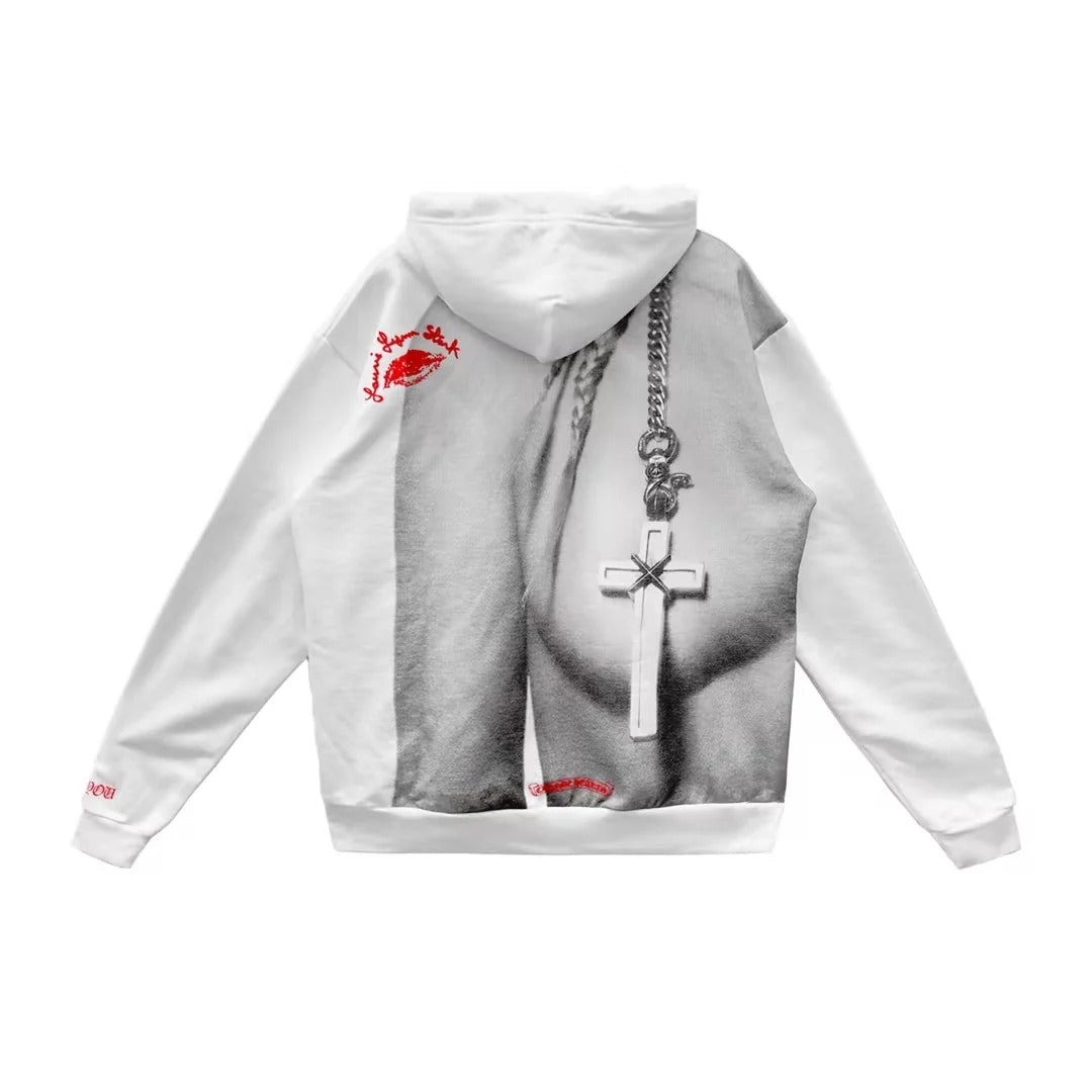 Chrome Hearts Laurie Lynn Stark Love You Portrait Red Letter Hoodie - Chrome Hearts