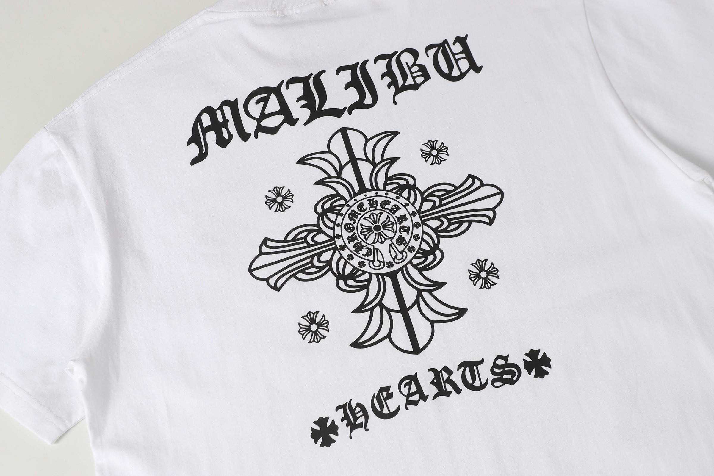 authentic chrome hearts malibu cross t shirt - premium designer jewelry front view