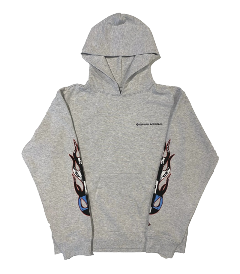 authentic chrome hearts hearts matty boy brain hoodie - premium designer jewelry front view