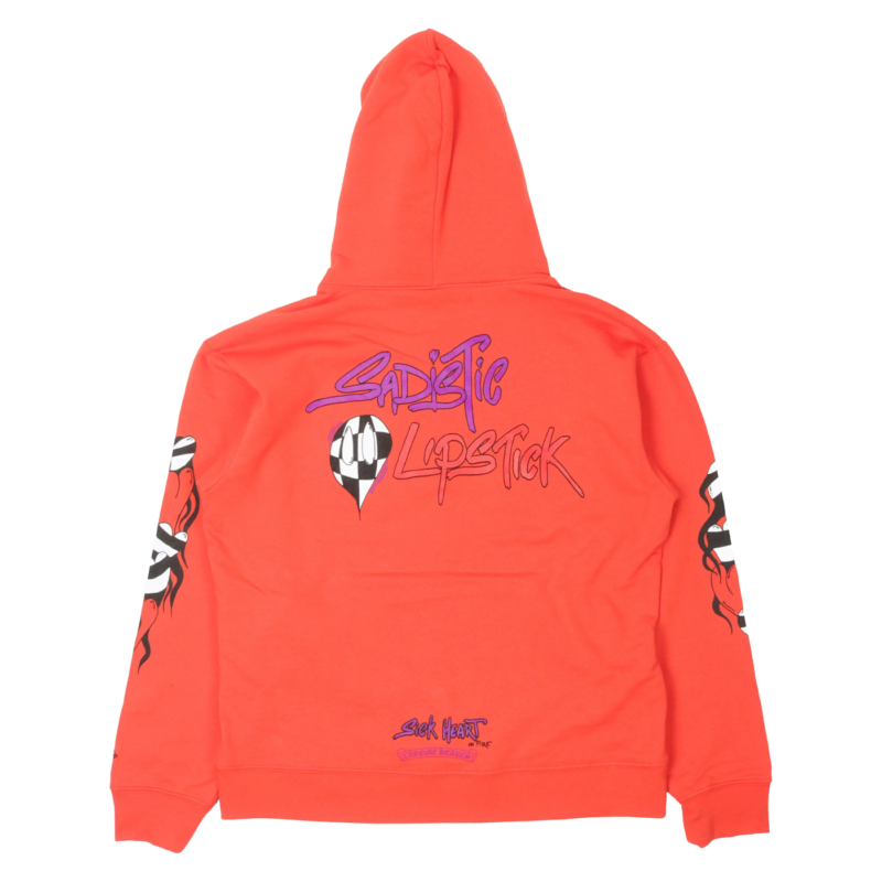 authentic chrome hearts matty boy sadistic lipstick hoodie - premium designer jewelry front view