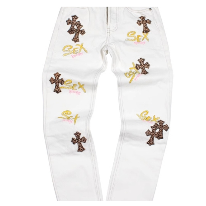 authentic chrome hearts matty boy sex pants - premium designer jewelry front view