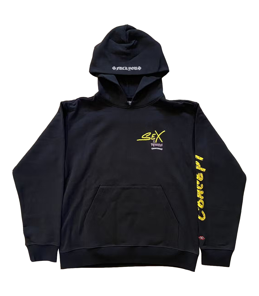 authentic ch matty boy sex records concept hoodie - premium designer jewelry front view