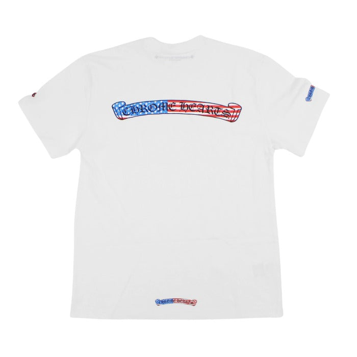 authentic chrome hearts mattyboy american flag t-shirt - premium designer jewelry front view