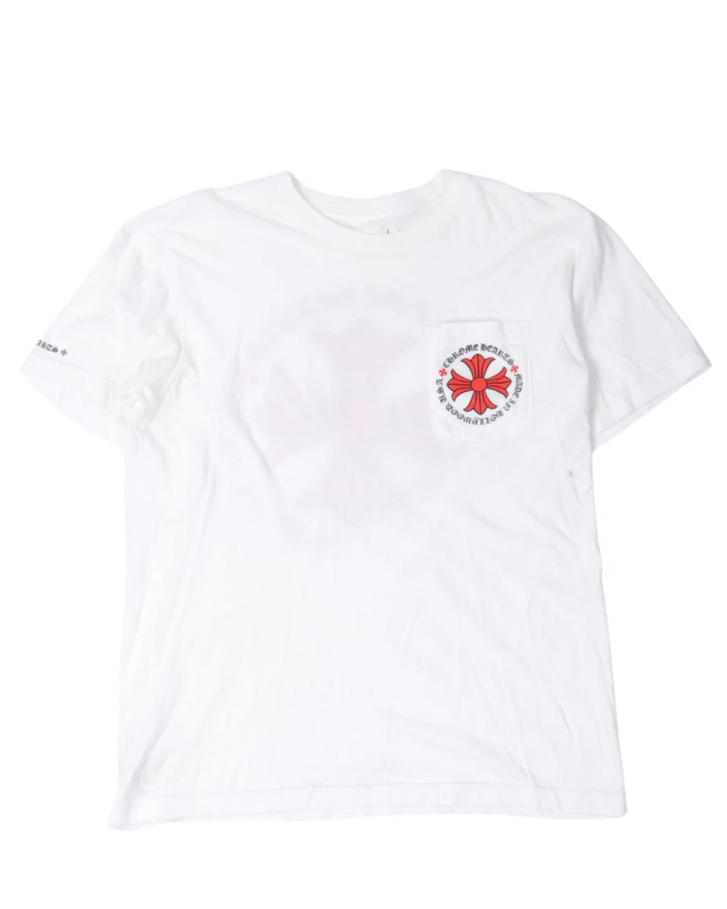 authentic chrome hearts men’s red and white shirt​ - premium designer jewelry front view