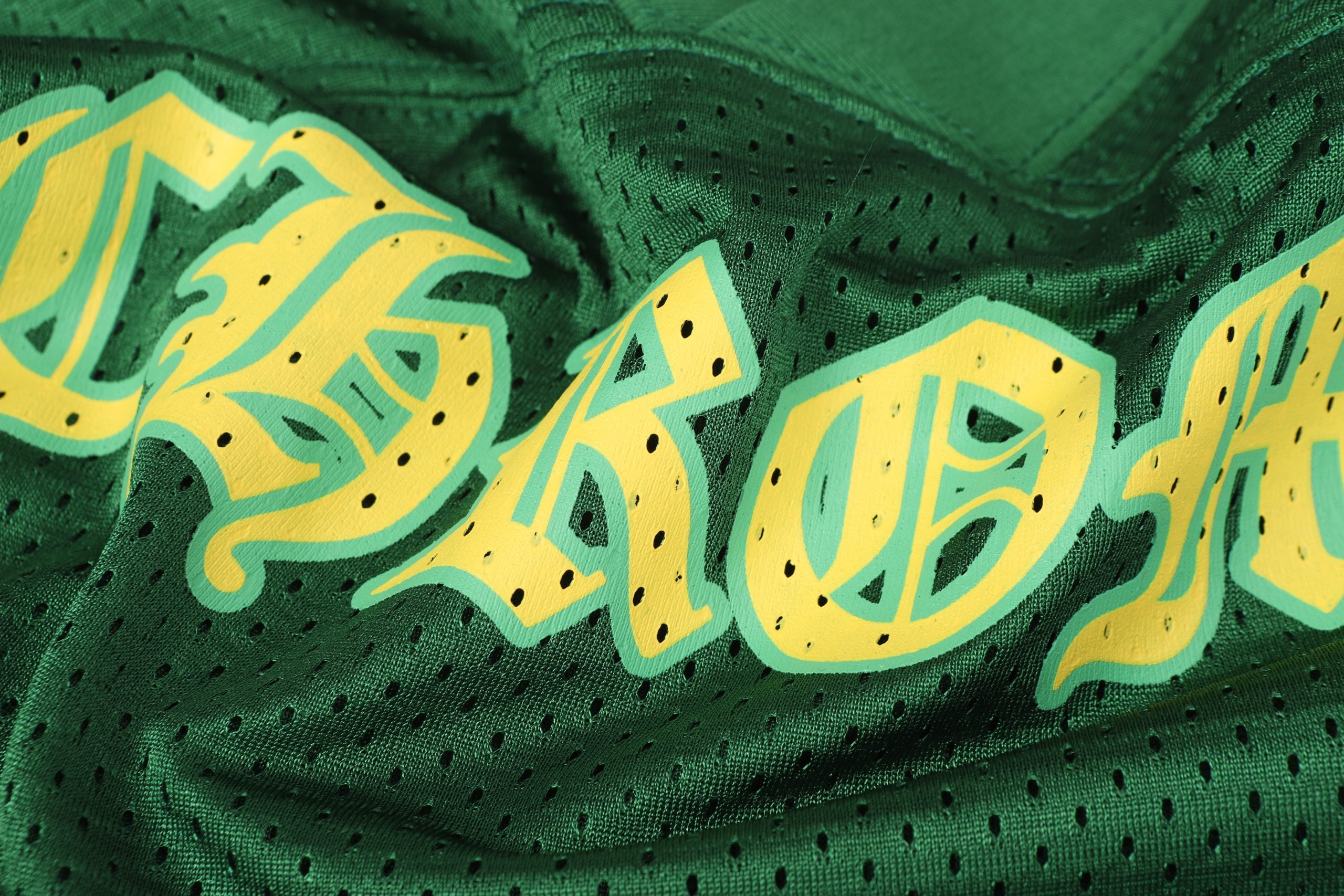 authentic chrome hearts mesh jersey green long sleeve tee - premium designer jewelry front view