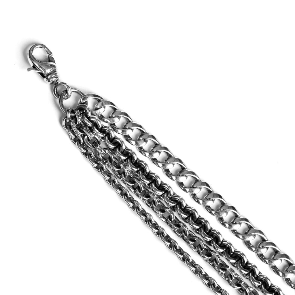 authentic chrome hearts multi-chain bracelet - premium designer jewelry front view
