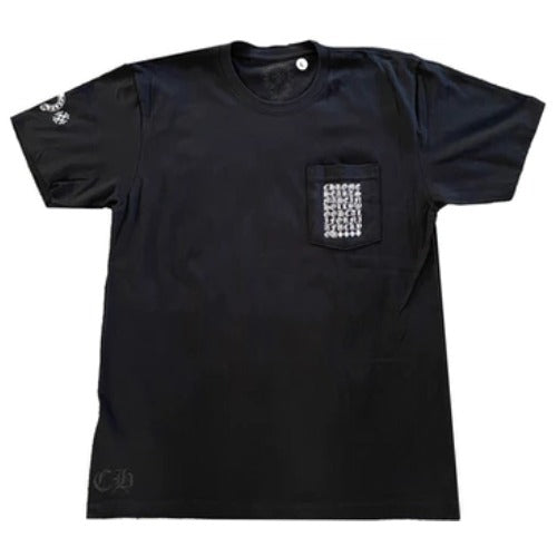 authentic chrome hearts multi logo t-shirt - premium designer jewelry front view