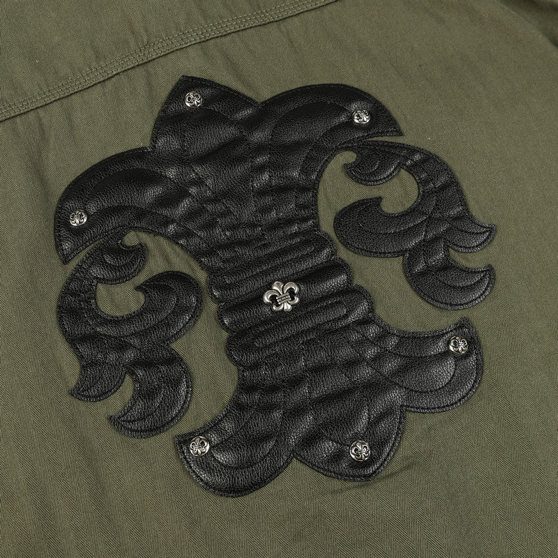 authentic chrome hearts multi pocket long sleeve shirt - premium designer jewelry front view