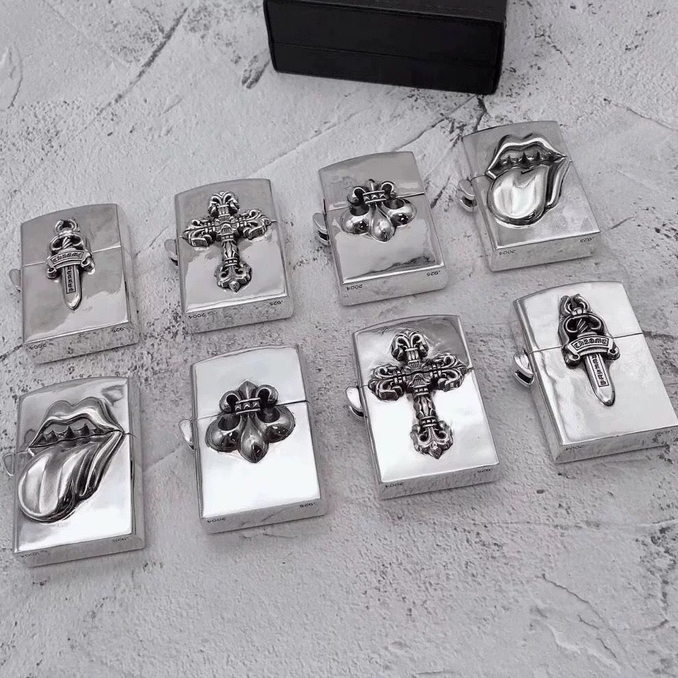 authentic chrome hearts pack of 8 lighter - premium designer jewelry front view