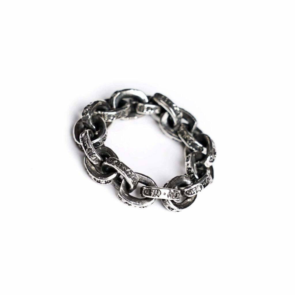 authentic chrome hearts paper chain ring - premium designer jewelry front view