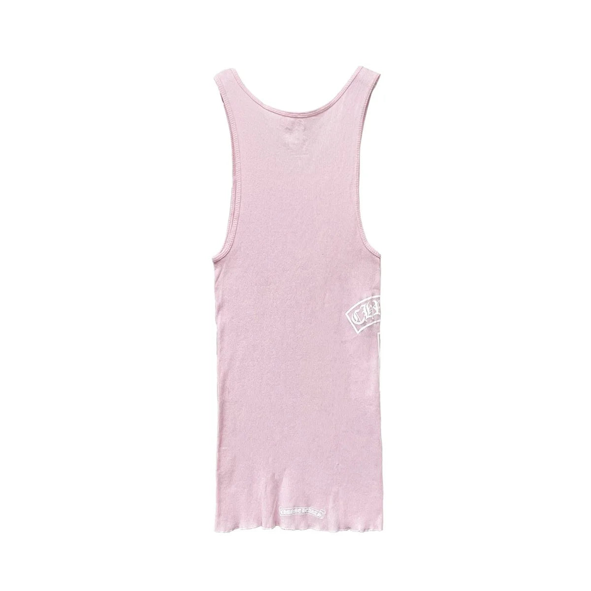 authentic pink chrome hearts tank - premium designer jewelry front view