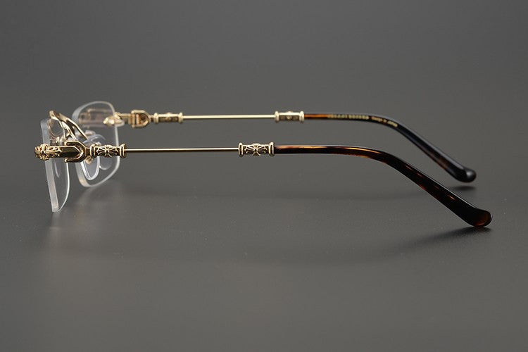 authentic chrome hearts rimless glasses​ - premium designer jewelry front view