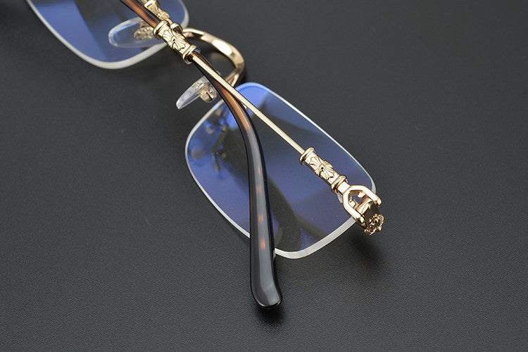authentic chrome hearts rimless glasses​ - premium designer jewelry front view