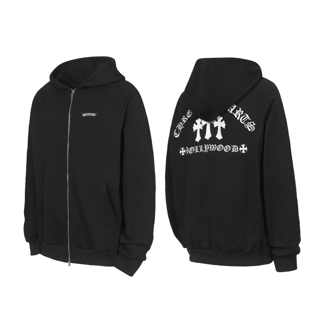 Chrome Hearts Sailin On Triple Cross Cemetery Dagger Zip-up Hoodie - Chrome Hearts