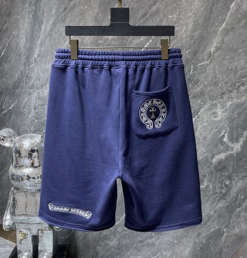 authentic chrome hearts shorts – blue - premium designer jewelry front view