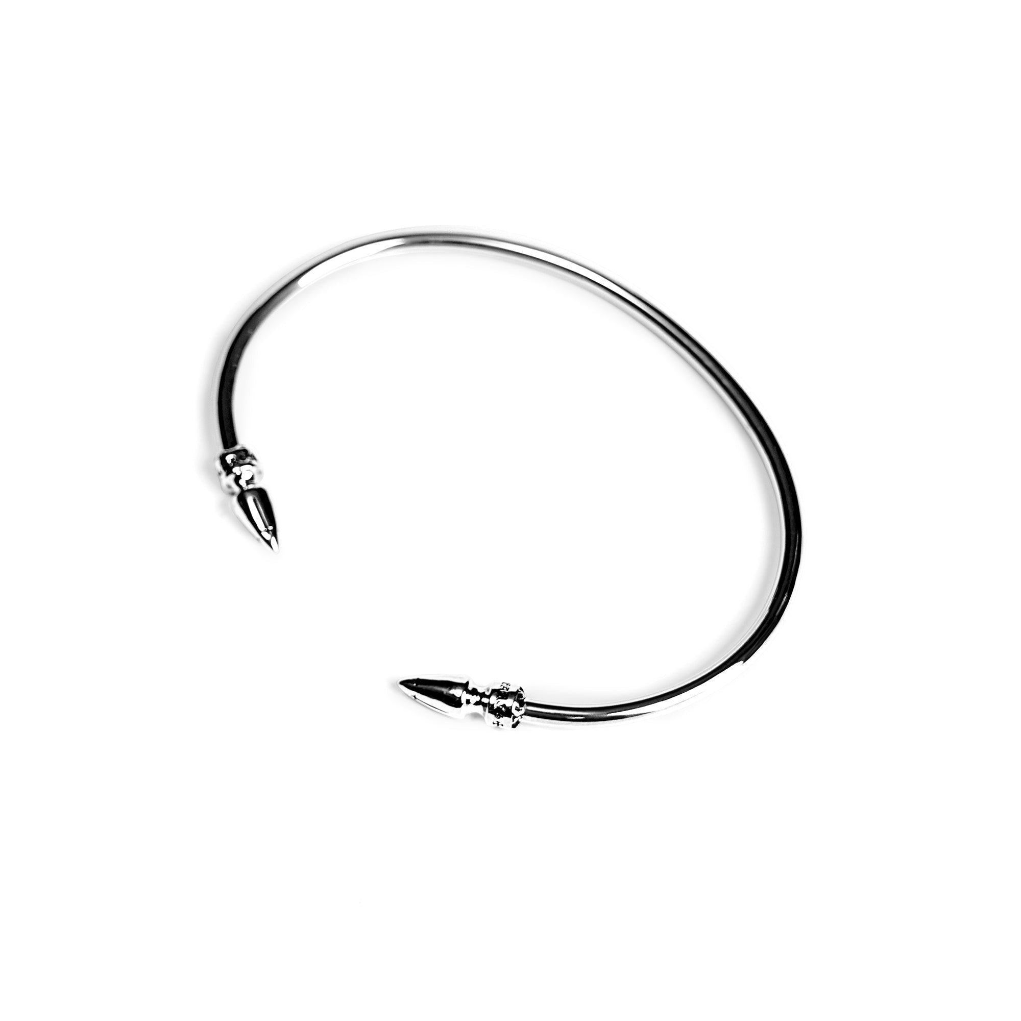 authentic chrome hearts skinny spike cuff - premium designer jewelry front view