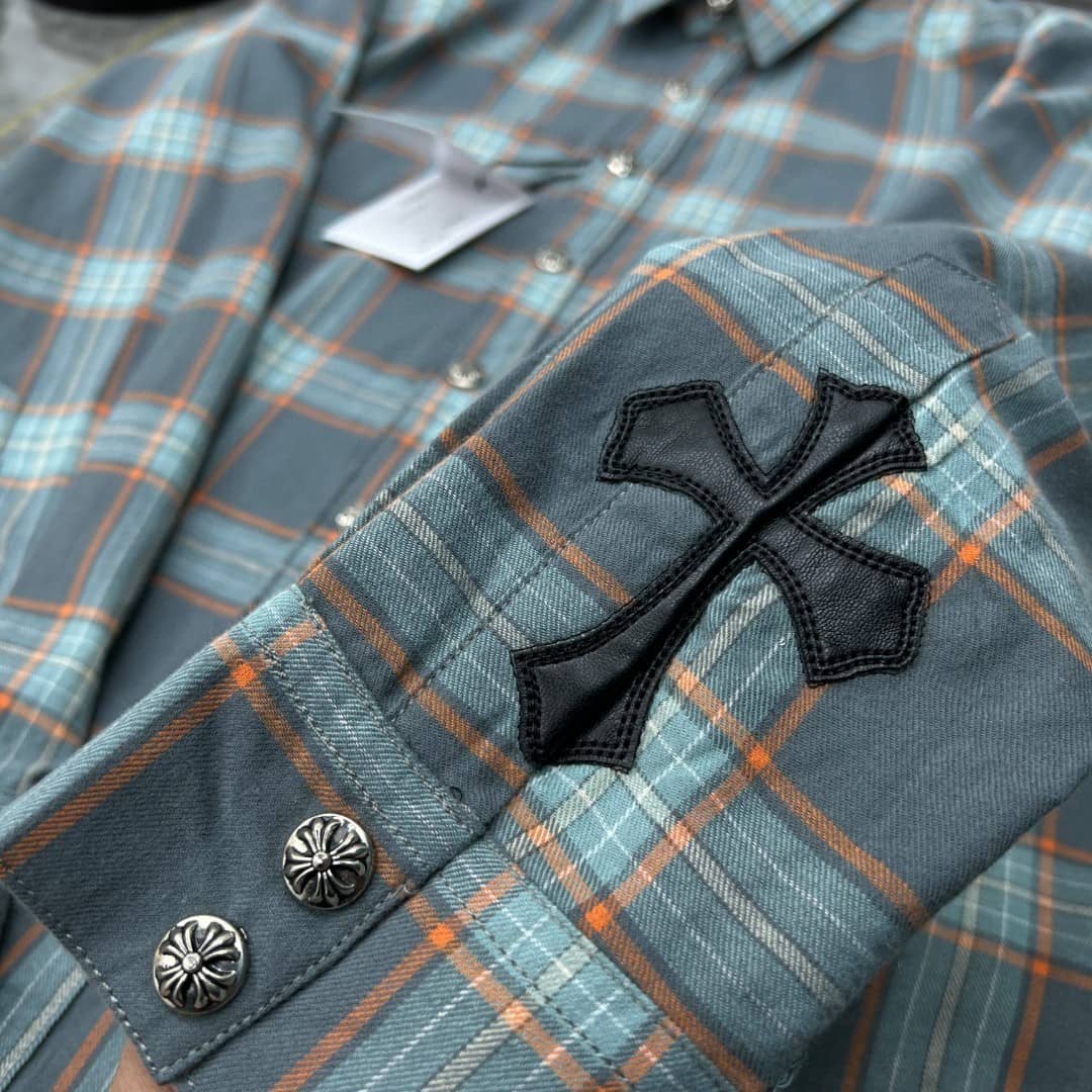 authentic chrome hearts square casual t shirt - premium designer jewelry front view