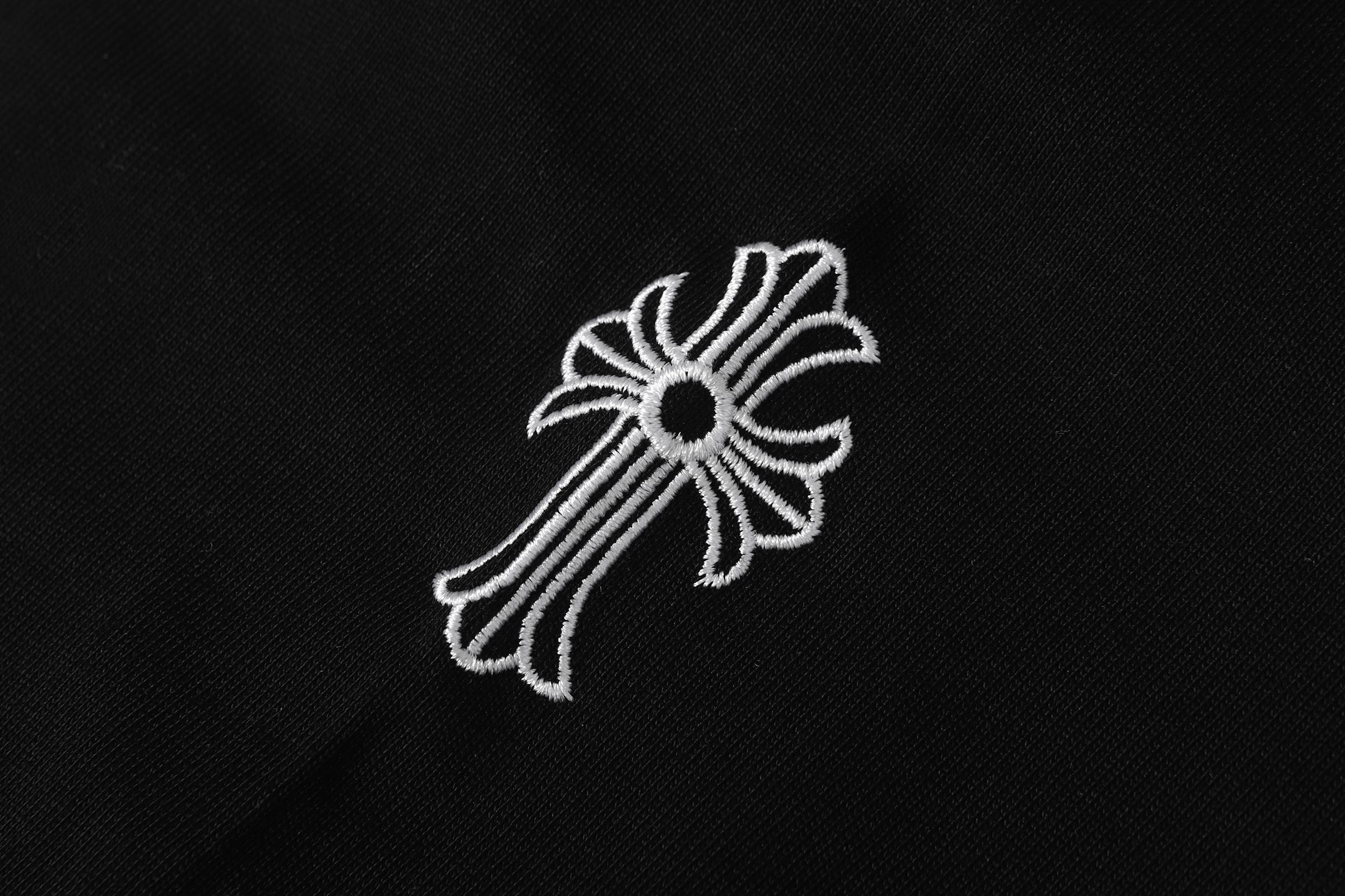 authentic chrome hearts stadium embroidered black t shirt - premium designer jewelry front view