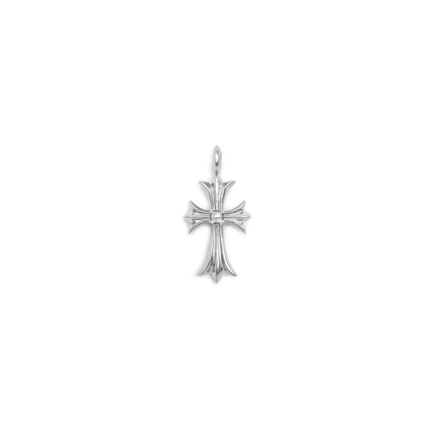 authentic chrome hearts tiny ch cross pendant with diamonds - premium designer jewelry front view
