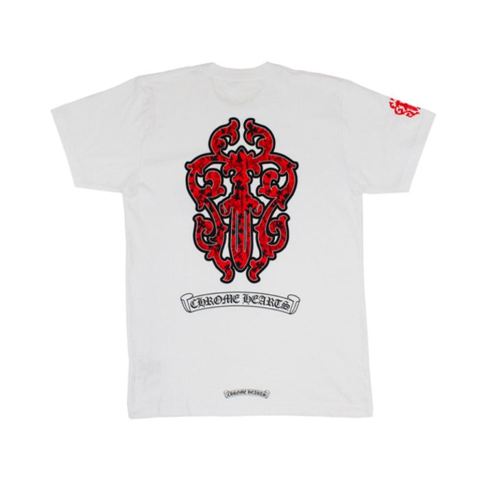 authentic chrome hearts vine dagger t-shirt – white - premium designer jewelry front view