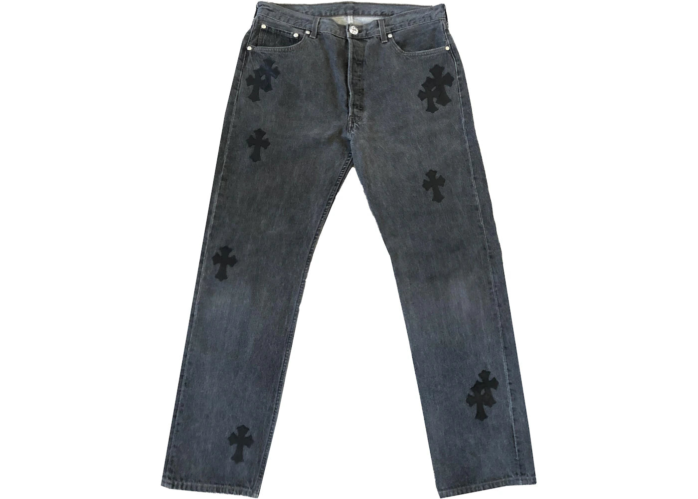 authentic chrome hearts vintage levi’s jeans - premium designer jewelry front view