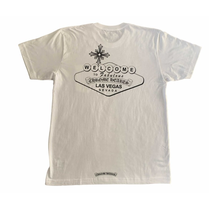 authentic chrome hearts welcome to las vegas t-shirt - premium designer jewelry front view