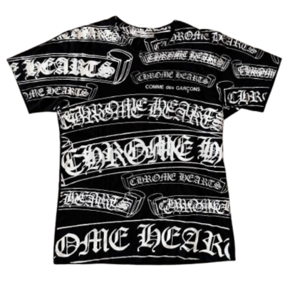 authentic chrome hearts x comme des garcons rare restock black shirt - premium designer jewelry front view