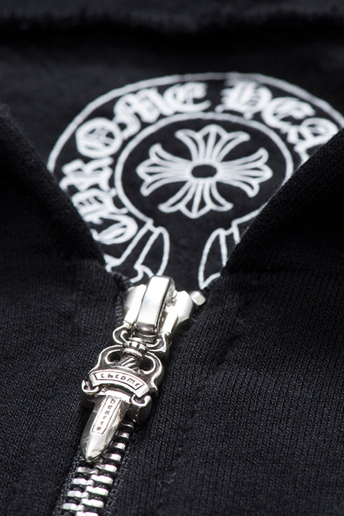 authentic chrome hearts × comme des garcons × dover street market black hoodie - premium designer jewelry front view