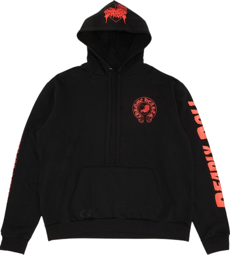 authentic chrome hearts x deadly doll exclusive hoodie - premium designer jewelry front view